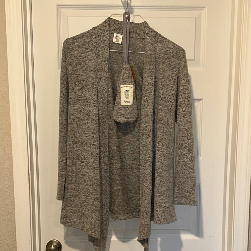 Elegant Heather Gray Women's Cardigan